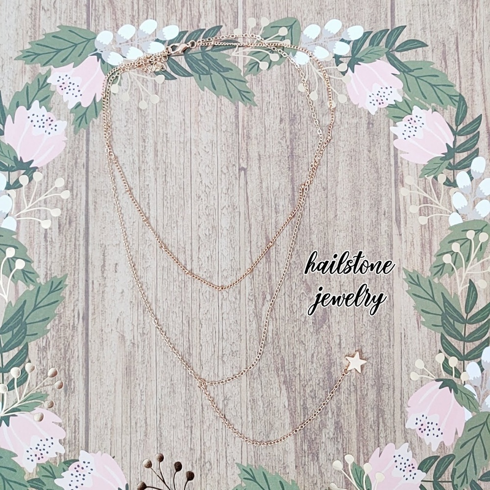 4/$30 Dainty Layered Star Necklace - Picture 4 of 6